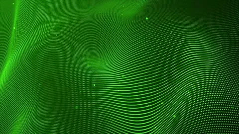 Abstract green particles dot-wave background. Abstract wavy dot and falling.. Video stock 296478055