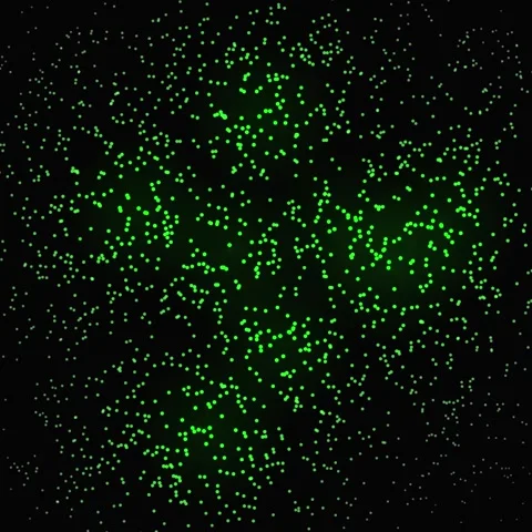 Abstract Green Particles Exploding Outward on Black Background Vídeos de archivo 347804280