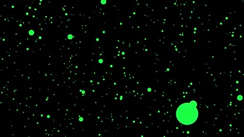 Abstract green particles floating on black background creating dynamic spac.. Vidéo 343321910