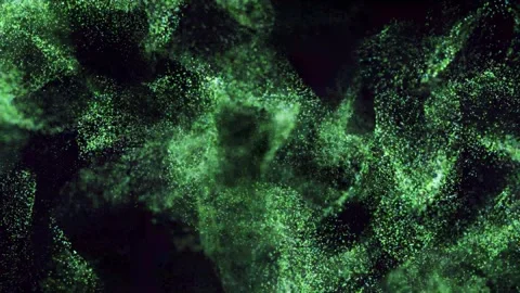 Abstract Green Particles Floating In Dark Background Stock-Footage 292074353