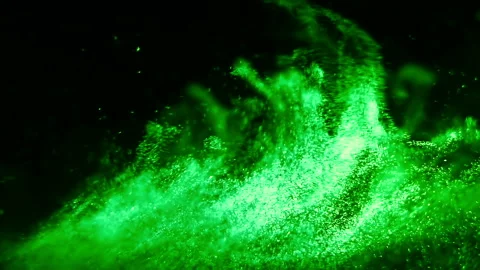 Abstract Green Particles Flow, Abstract Alien Background Stock Footage 154363405