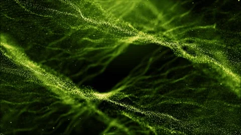 Abstract green particles flowing seamless loop organic animation background Stock Footage 327593484