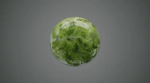 Abstract Green Particles in Sphere, 3d Animation 4k Stock Footage 64052579