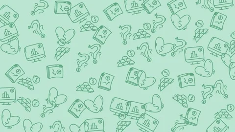 Abstract Green Pattern of Computer, Heart, and Question Marks. Stock Footage 318533019