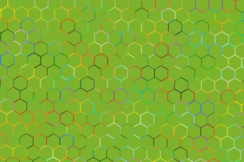 Abstract green pattern with hexagons and circles 库存插图