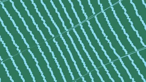 Abstract green pattern with wavy blue diagonal lines 库存插图