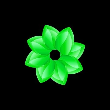 Abstract Green Petal Flower Pattern 스톡 일러스트