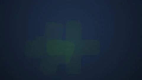 Abstract green pixel cross shape rotating on dark blue background. Stock Footage 346344668