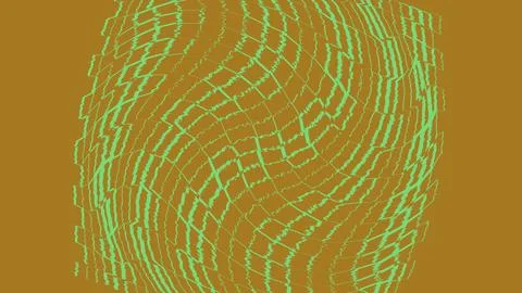 Abstract green pixel wave pattern on brown background 스톡 일러스트