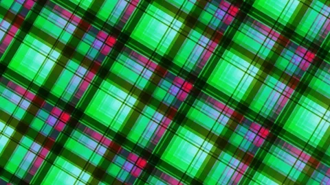 Abstract Green Plaid Pattern Background with Diagonal Lines and Squares Stock Footage 331926637