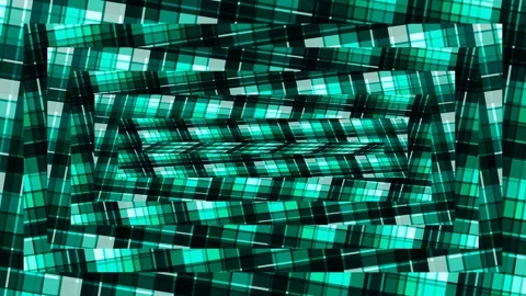Abstract Green Plaid Pattern with Tunnel Effect Stock Footage 332202993