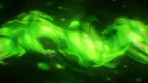 Abstract Green Plasma Wave Background With Glowing Fluid Light Stock-Footage 332299172