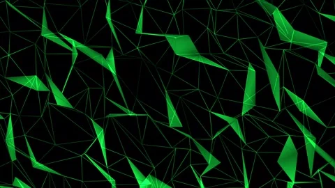 Abstract green plexus connected triangle line moving technology futuristic .. Stock Footage 291177188