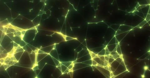 Abstract green plexus lines triangles energy magical background Illustrazione stock