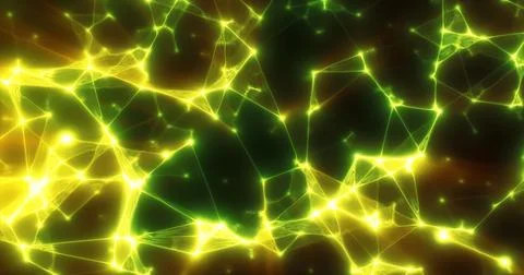 Abstract green plexus lines triangles energy magical background Illustrazione stock