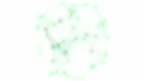 Abstract Green Plexus Sphere Rotating on White Background Stock Footage 346435888