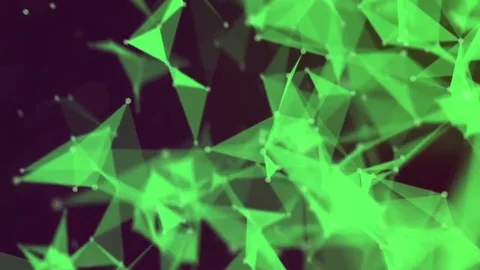 Abstract green polygonal background. 3d animation. Video stock 75491674