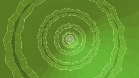 Abstract green polygonal wireframe tunnel 3D animation Stock Footage 335940324