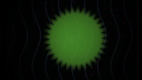 Abstract Green Pulsing Sun Shape with Wavy Background Motion Graphics. Stock Footage 340519308
