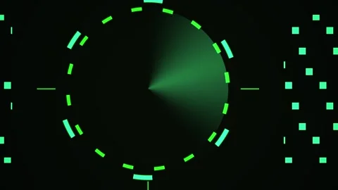 Abstract Green Radar Screen Displaying Data Points. Stock Footage 334489961
