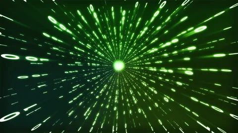 Abstract Green Radial Binary Code Matrix Tunnel Background Stock Footage 167158876