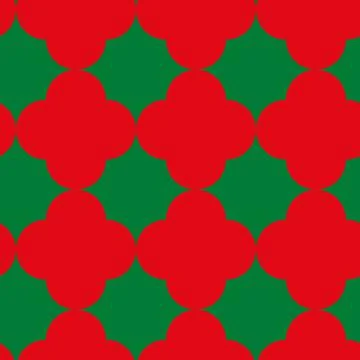 Abstract green-red geometric background, Seamless pattern 库存插图