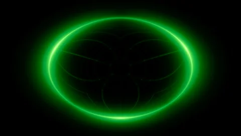 Abstract Green Ring with Glowing Edges Stock Footage 289124189