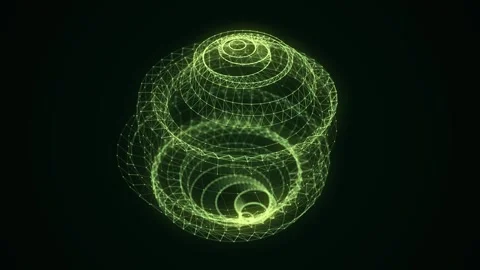 Abstract green sci-fi sphere with particles. Technology network connection. Stock-Footage 291966541