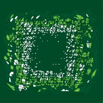 Abstract green scratches square frame. Stock Illustration