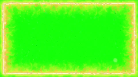 Abstract green screen background with a glowing orange fire border frame effect. Stock Footage 344927797