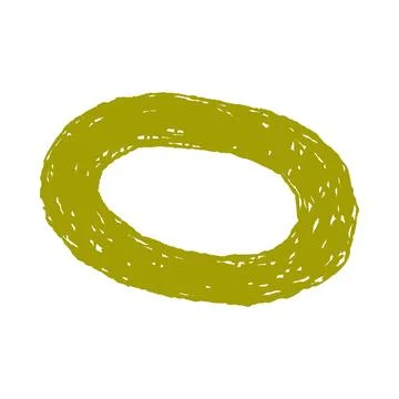 Abstract Green Scribble Oval Isolated on White 스톡 일러스트