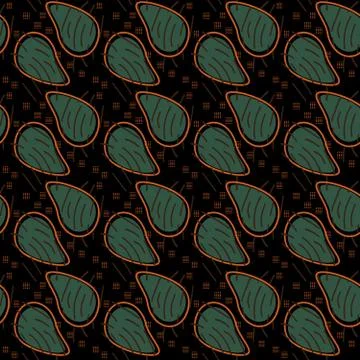 Abstract Green seamless pattern with gold, black, dark brown or yellow colors Illustrazione stock