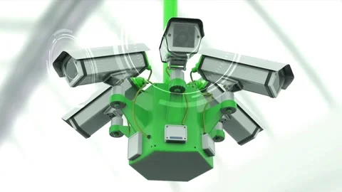 Abstract green security camera Stock Footage 219333147
