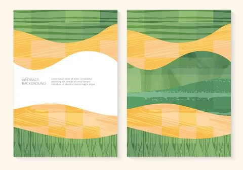 Abstract green shape for field collage or eco pattern. Ecology garden, farm Stock Illustration