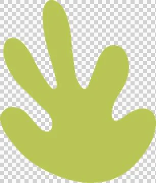 Abstract green shape is floating on transparent background, with five rounded Illustrazione stock