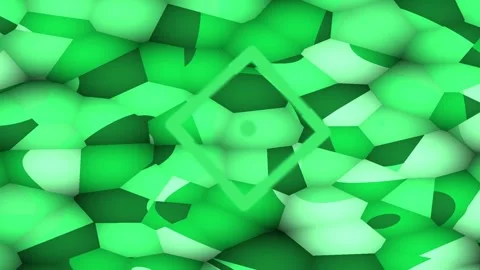 Abstract Green Shapes Floating in Soft Lighting with Geometric Diamond Overla Stock-Footage 327946018