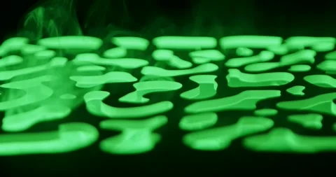 Abstract Green Shapes with Glowing Effect and Smoke Stock Footage 328124551