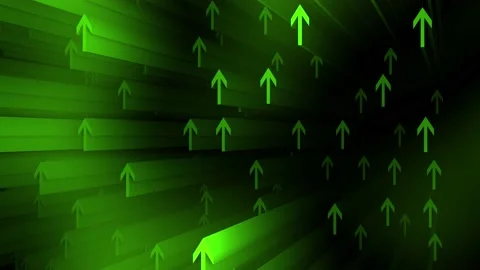 Abstract green shiny arrows motion background Video stock 231722578