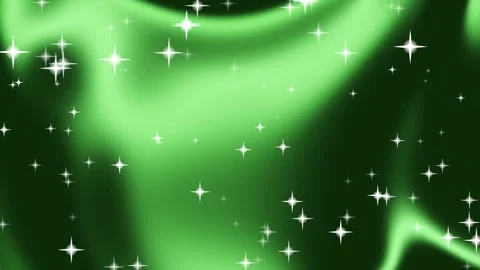 Abstract Green Silky Wave Background with Shining White Sparkling Stars Video stock 329081052