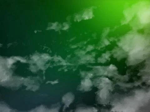 Abstract green sky background with soft white clouds for creative design Photos