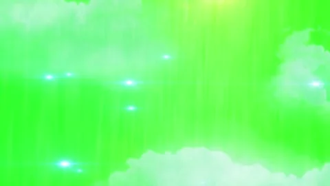 Abstract Green Sky with Clouds and Light Streaks Stock Footage 337453961