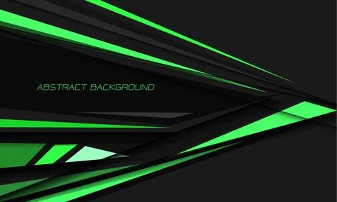 Abstract green speed black shadow direction geometric hexagon mesh on grey Stock Illustration