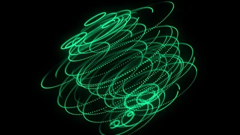 Abstract green sphere with connecting dots and lines. Wireframe sphere. Stock Footage 275208892