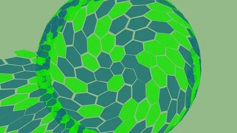 Abstract green sphere with geometric hexagon pattern Illustrazione stock