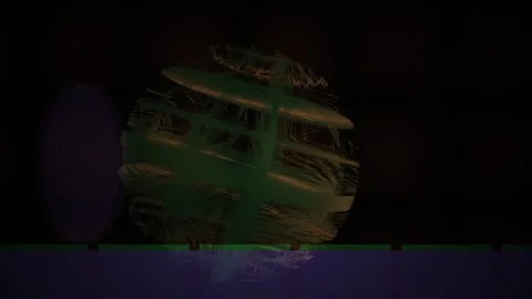 Abstract Green Sphere Rotating on Dark Background for Creative Technology P.. Stock Footage 343688319