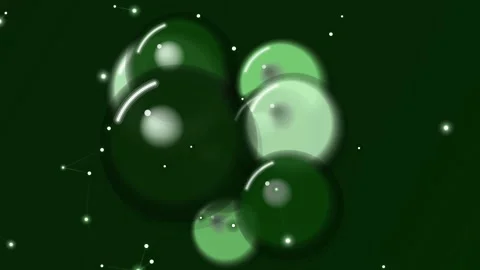 Abstract Green Spheres with Light Points on Dark Green Background Stock Footage 331722985