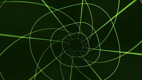 Abstract green spiral design with intersecting lines and Stock Footage 340382548