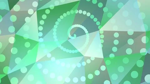 Abstract green spiral pattern with dotted lines and shapes Stock Illustration