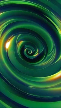 Abstract green spiral vortex with smooth gradients, creating a dynamic swir.. Illustrazione stock