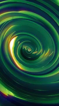 Abstract green spiral vortex with smooth gradients, creating a dynamic swir.. Illustrazione stock